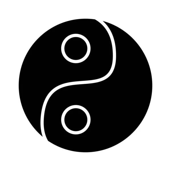 Инь Янь символ силуэта стиль значок — стоковый вектор