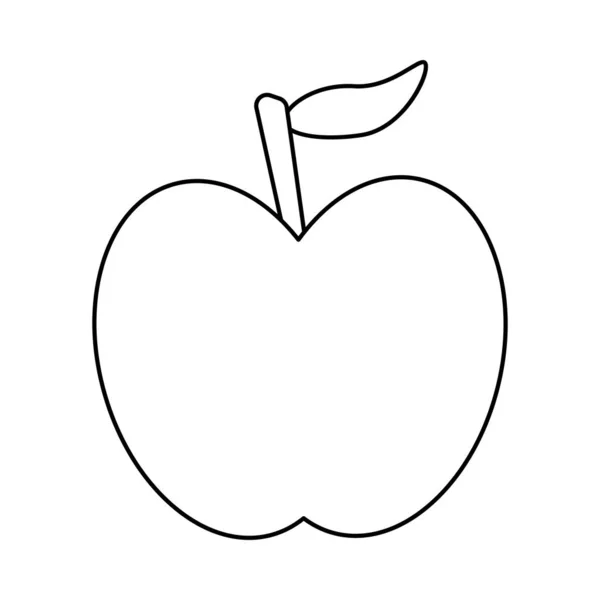 Manzana fruta fresca icono aislado — Vector de stock