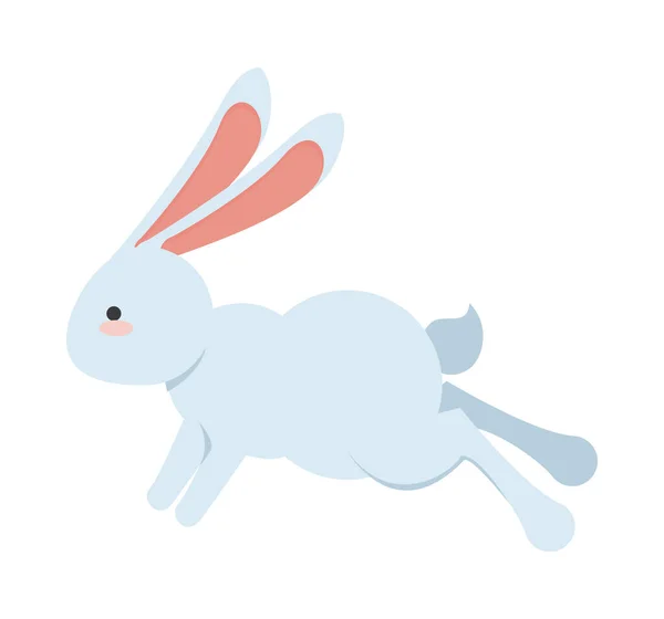 Mignon petit lapin sautant Pâques animal icône — Image vectorielle