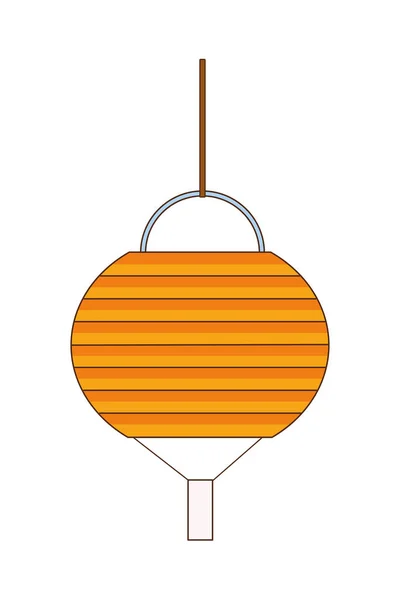 Середина осени желтая лампа висит украшения плоский стиль значок — стоковый вектор