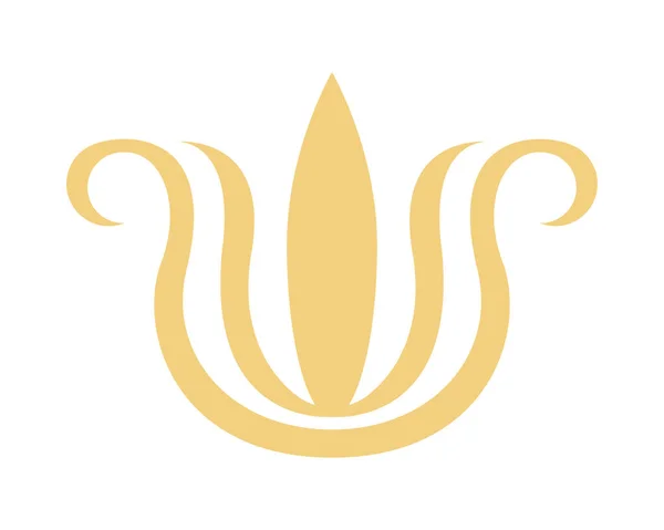 Çiçek amblemi altın izole ikon — Stok Vektör