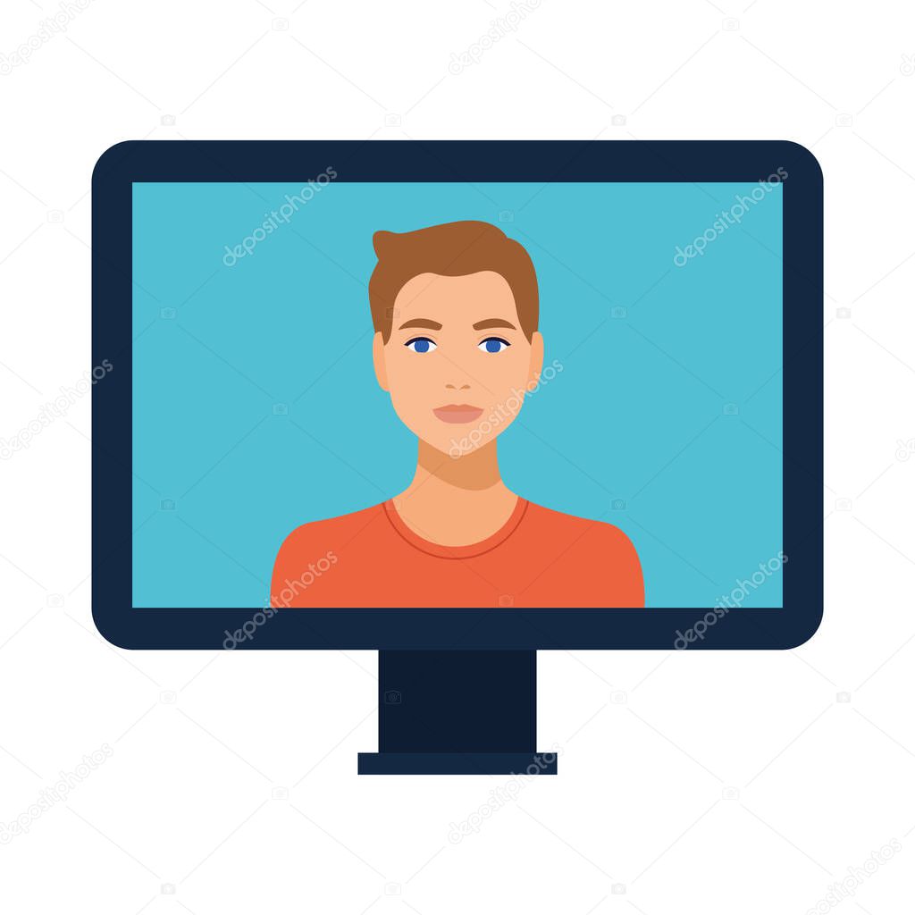 man avatar character in desktop