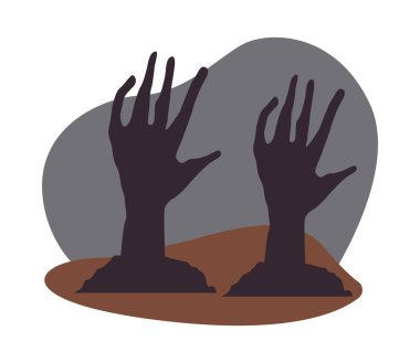 ölüm zombi elleri ikonları izole