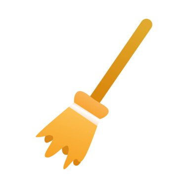 Süpürge cadı cadılar bayramı simgesi izole