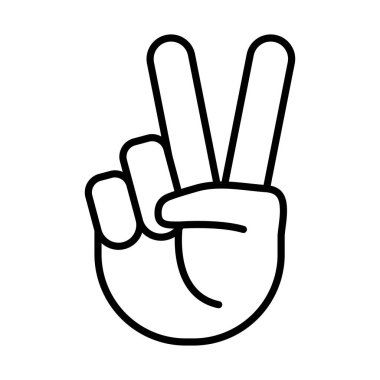 el barışı ve aşk işaret çizgisi simgesi