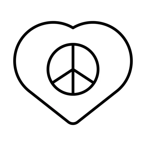 Barış sembolü biçiminde kalp — Stok Vektör