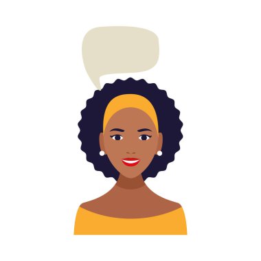 Güzel afro kadın konuşan karakter