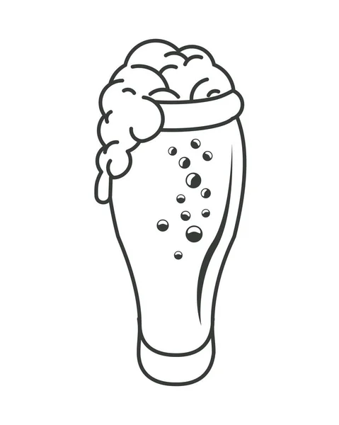 Bicchiere di birra bevanda isolata icona — Vettoriale Stock