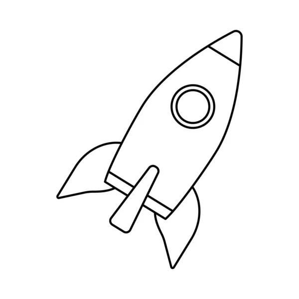 Lanzamiento de cohetes icono aislado inicio — Vector de stock