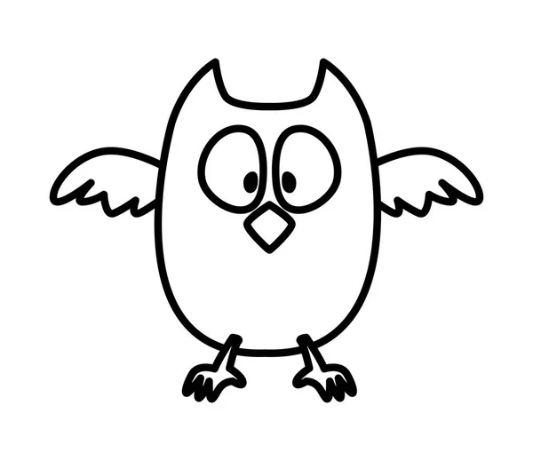 Halloween owl bird line style icon — Stock Vector