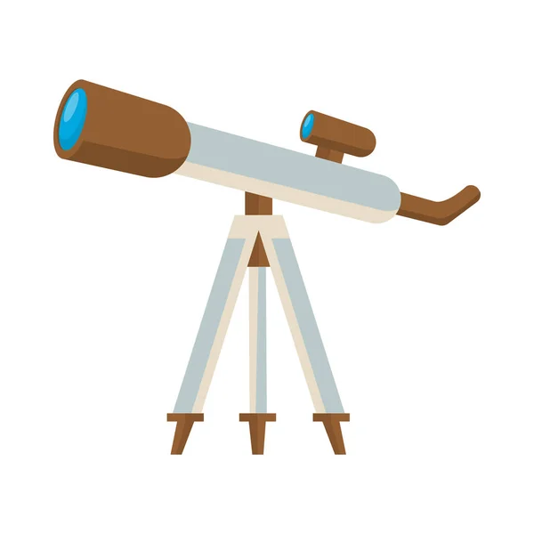 Telescoop apparaat wetenschap geïsoleerd pictogram — Stockvector
