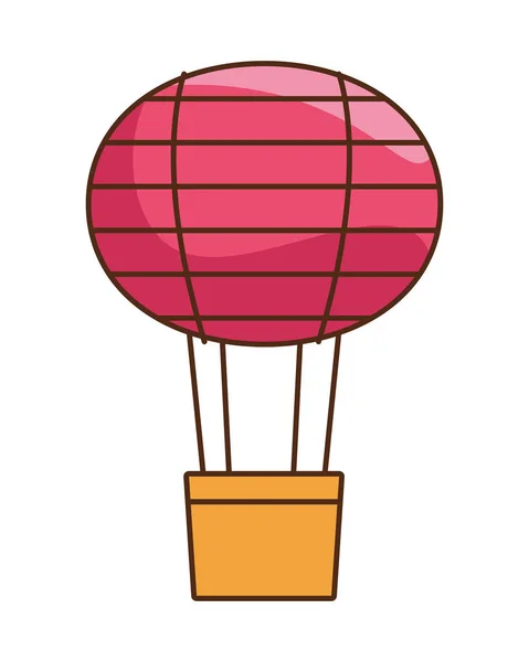 Célébration de la mi-automne avec ballon air chaud style plat icône — Image vectorielle