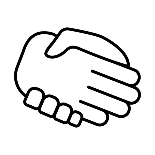 Handshake done deal line style icon — Stock Vector