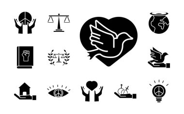 15 kişilik insan hakları silueti biçimi simgeleri
