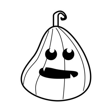 Cadılar bayramı kabağı ve yüz çizgisi simgesi