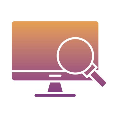 büyüteç bozunma biçimi simgesi olan masaüstü bilgisayar monitörü