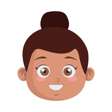 Küçük tatlı afro kız öğrenci başı karakteri