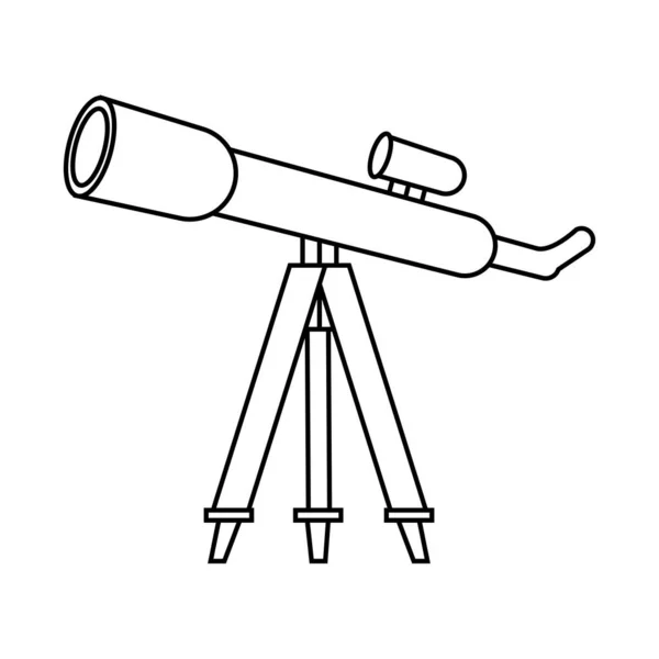 Teleskop enhet vetenskap isolerad ikon — Stock vektor