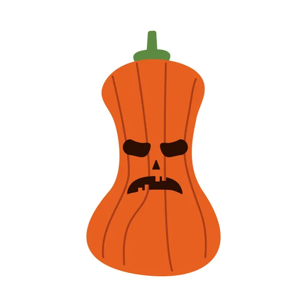 Calabaza de Halloween con la cabeza larga icono de estilo plano — Archivo Imágenes Vectoriales