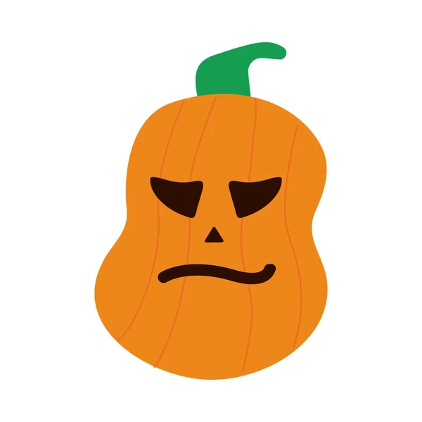 Calabaza de Halloween con la cabeza larga icono de estilo plano — Archivo Imágenes Vectoriales