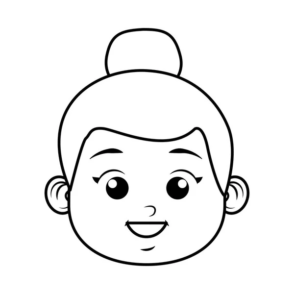 Mignonne petite fille élève tête personnage — Image vectorielle