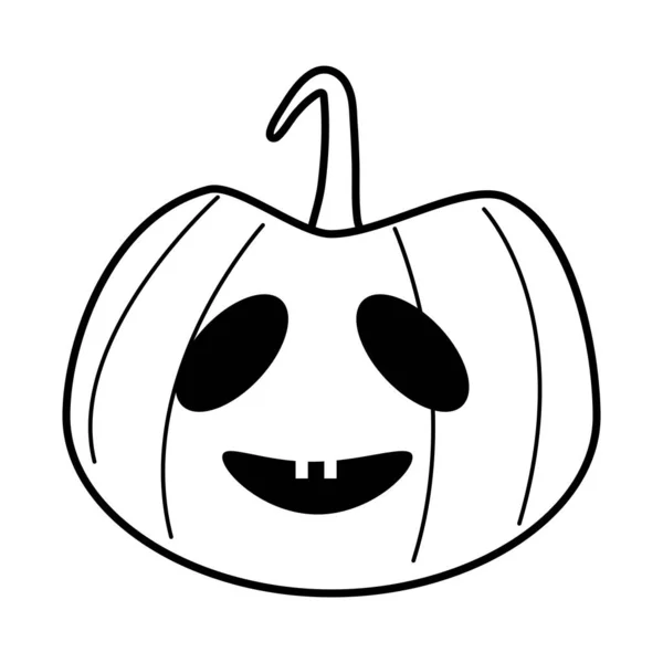 Halloween tök arcvonal stílusú ikon — Stock Vector