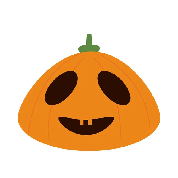 Halloween pumpkin with face flat style icon — Stock Vector