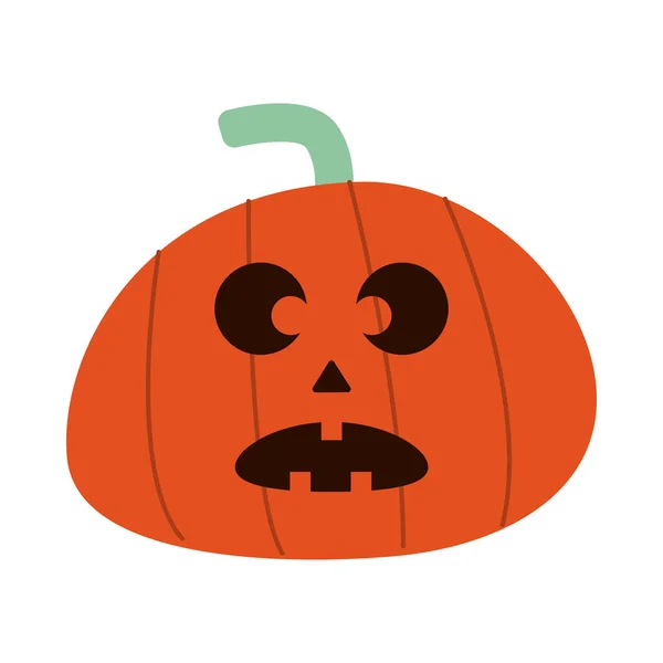 Halloween pumpa med ansikte platt stil ikon — Stock vektor