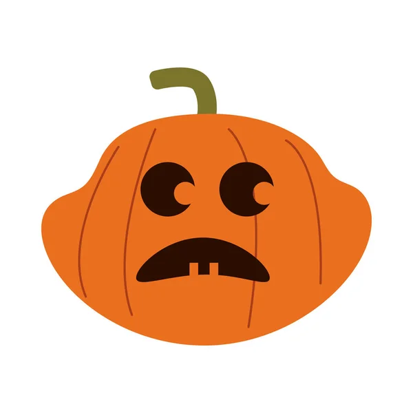 Halloween pumpkin with face flat style icon — Stock Vector