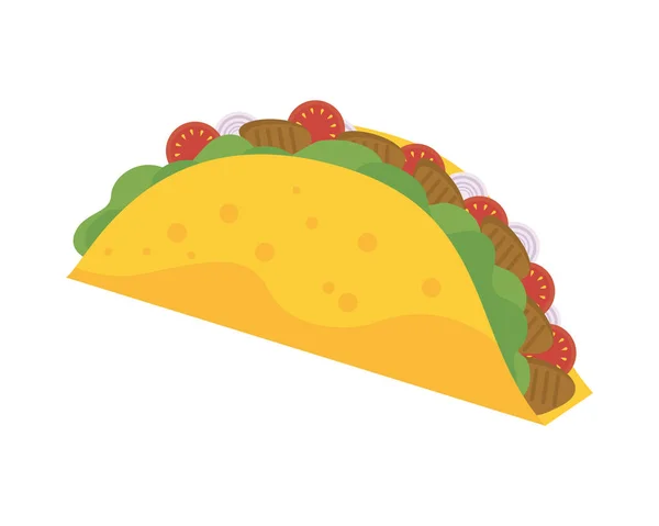 Mexicano taco comida ícone estilo detalhado — Vetor de Stock