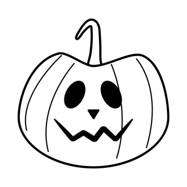 Cadılar bayramı kabağı ve yüz çizgisi simgesi