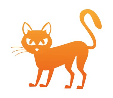 Cadılar Bayramı kedisi siyah izole edilmiş simge