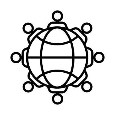 Satır biçimi simgesi etrafında insanlar olan küre tarayıcısı