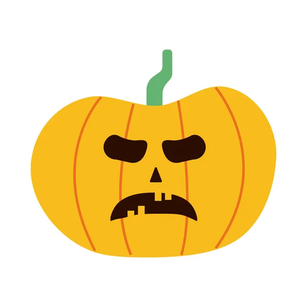 Halloween pumpkin with face flat style icon — Stock Vector