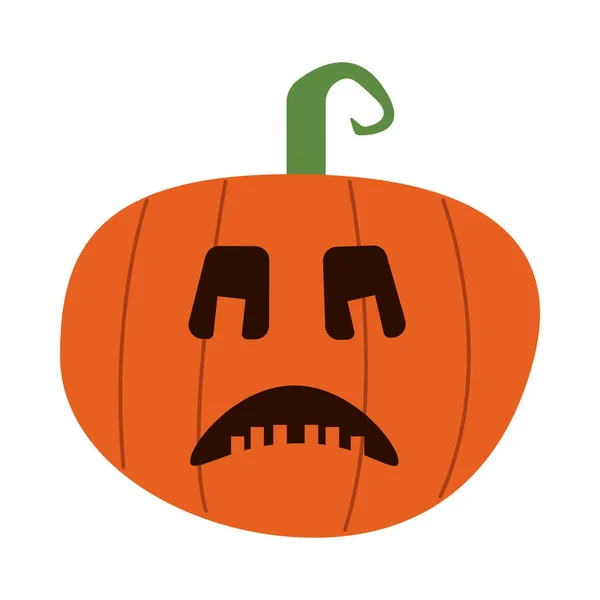 Abóbora halloween com rosto ícone de estilo plano —  Vetores de Stock