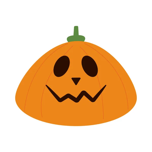 Zucca di Halloween con icona in stile piatto viso — Vettoriale Stock