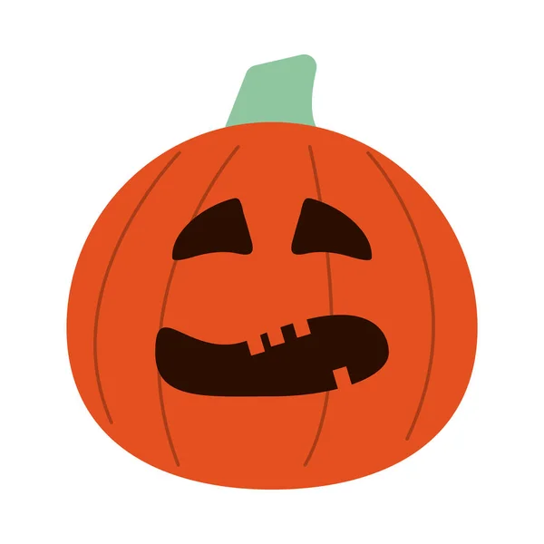 Calabaza de Halloween con la cara icono de estilo plano — Vector de stock