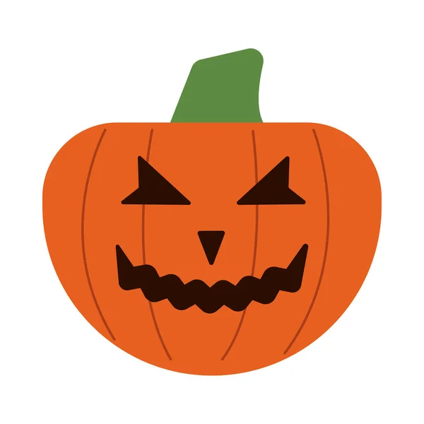 Halloween tök arc lapos stílusú ikon — Stock Vector
