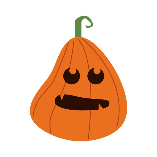 Halloween pumpa med ansikte platt stil ikon — Stock vektor