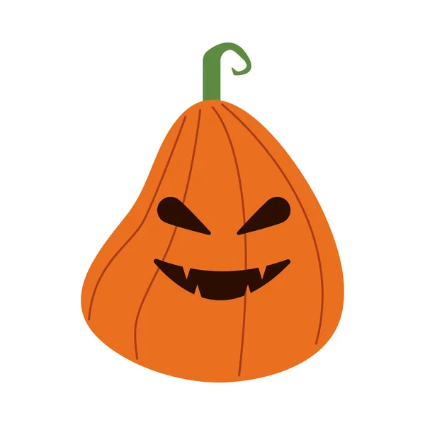 Citrouille halloween avec longue tête icône de style plat — Image vectorielle