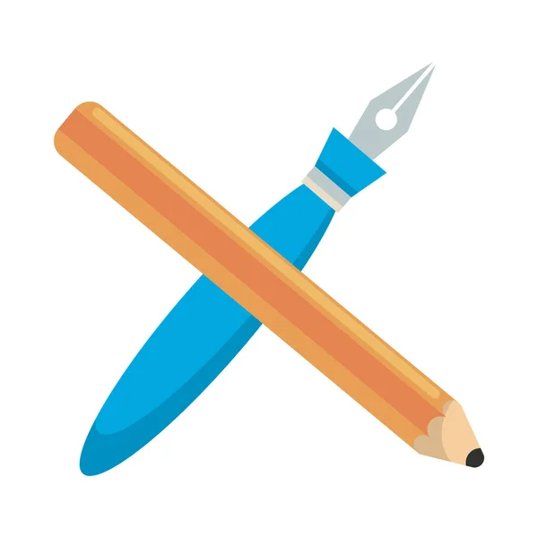 Tužka a pero školní zásoby ikony — Stockový vektor