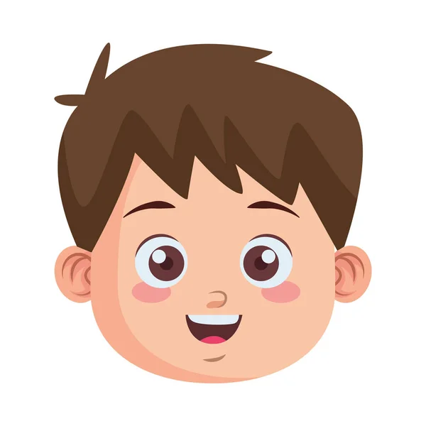 Niedliche kleine Junge Student Kopf Charakter — Stockvektor