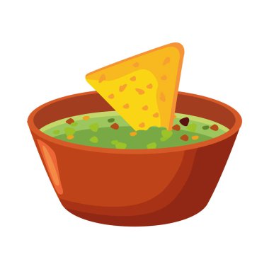 Meksika cipsi ve guacamole sosu. Lezzetli yemekler.