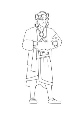 Kağıt harita karakterli Christopher Columbus