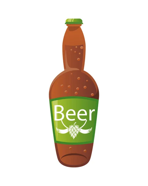 Öl flaska dryck isolerad ikon — Stock vektor