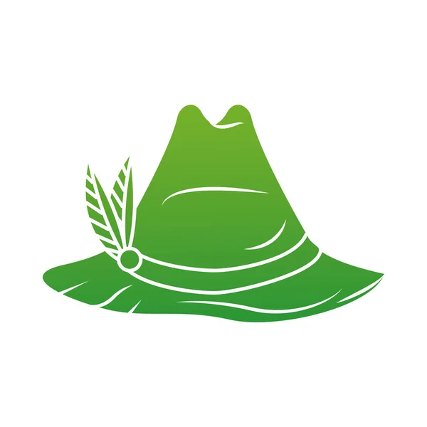 Tyrolean hat germany isolated icon — 스톡 벡터