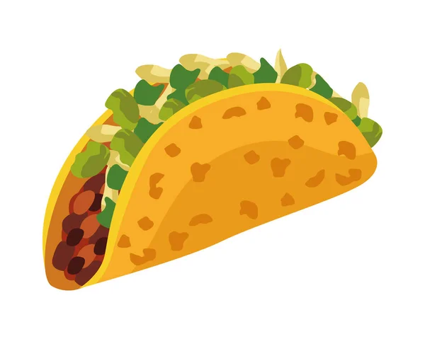 Comida mexicana de tacos icono de estilo detallado — Vector de stock