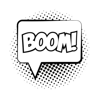 Güm kelimeli konuşma balonu pop sanat tarzı