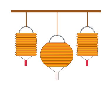 Sonbahar lambaları süsleme düz stil asılı