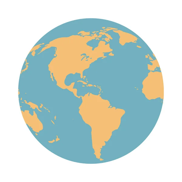 Mondo terra mappa icona isolata — Vettoriale Stock